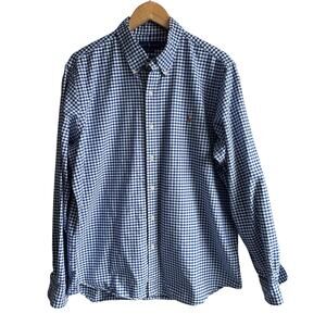 Ralph Lauren Classic Fit Embroidered Cotton Gingham Long Sleeve Button Down XL